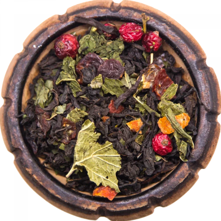 Чай черный ароматизированный - "Черный со смородиной" 50 гр Чай черный ароматизированный - "Черный со смородиной" 50 гр